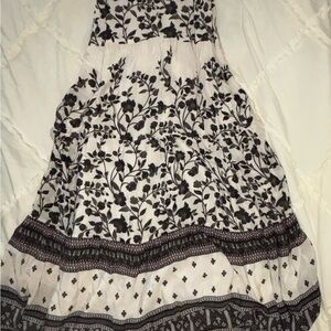 Floral Black and White Maxi Dress